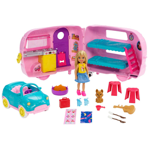 Barbie Toys, Camper Playset With Chelsea Doll, Toy Car And Accessories, Barbie product photograph published by Mattel