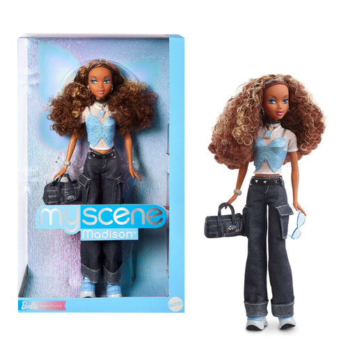 Barbie Signature My Scene Madison Collector Doll in Y2K-Inspired Outfit With Premium Accessories, Barbie product photograph published by Mattel