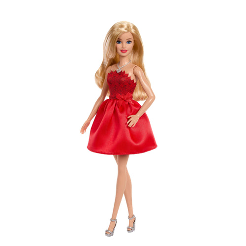 Barbie Mattel 80th Anniversary Ruby-Red Celebration Fashion Doll Wearing Red Dress With Accessories, Barbie product photograph published by Mattel