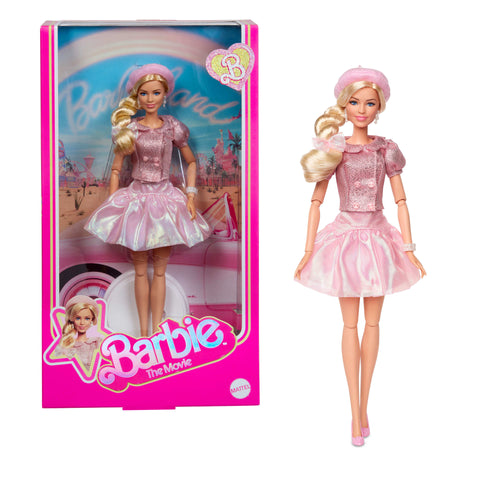 Barbie The Movie Doll, Margot Robbie As Barbie, Collectible Doll Wearing Pink Blouse & Skirt Set, Barbie product photograph published by Mattel