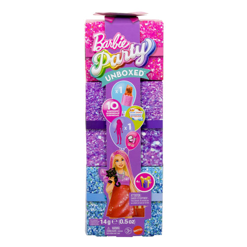 Barbie Party Unboxed Glam Party Series Red Sparkle Doll & Accessories With 10 Surprises, Barbie product photograph published by Mattel