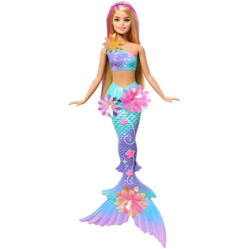 Barbie Flower Magic Mermaid Toy Doll With Surprise Blooming Flowers Feature & Pearl Headband Accessory, Barbie product photograph published by Mattel