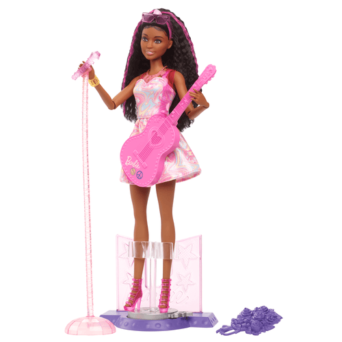 Barbie 65th Anniversary Careers Pop Star Doll & 10 Accessories Including Stage With Movement Feature, Barbie product photograph published by Mattel