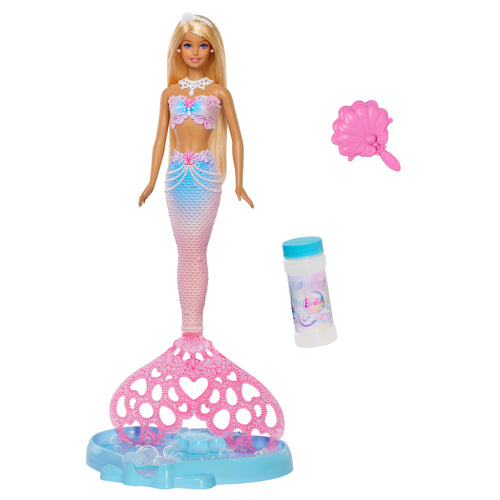 Barbie Bubble Sparkle Mermaid Doll With Bubble-Making Feature, Includes Bubble Solution & Hairbrush, Barbie product photograph published by Mattel