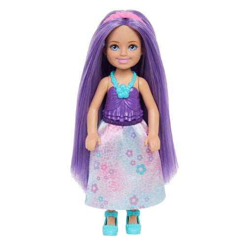 Barbie Chelsea Royal Small Doll With Purple Hair, Removable Skirt, Shoes & Hair Accessory, 6-Inch Toy, Barbie product photograph published by Mattel