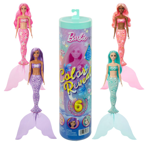 Barbie Color Reveal Mermaid Series Doll & Accessories With 6 Surprises, Barbie product photograph published by Mattel