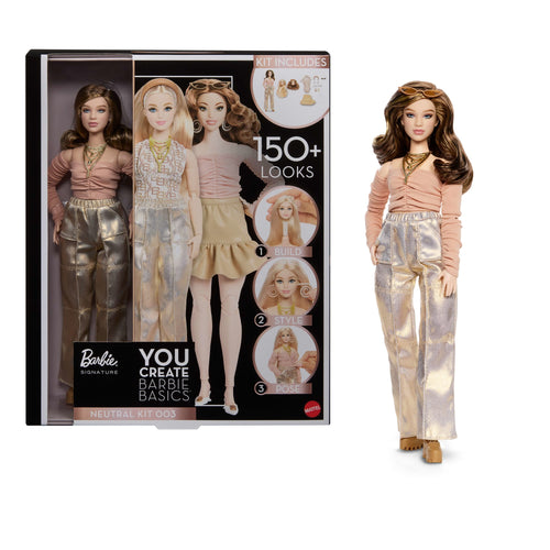 Barbie You Create Barbie Basics Neutral Kit 003, Customizable Fashion Doll & Universal-Fit Clothing, Barbie product photograph published by Mattel