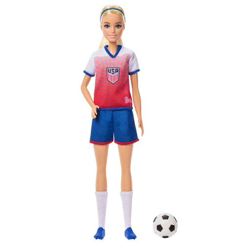 Barbie Careers Ussf Soccer Fashion Doll Dressed in Removable Sport-Themed Outfit, Barbie product photograph published by Mattel