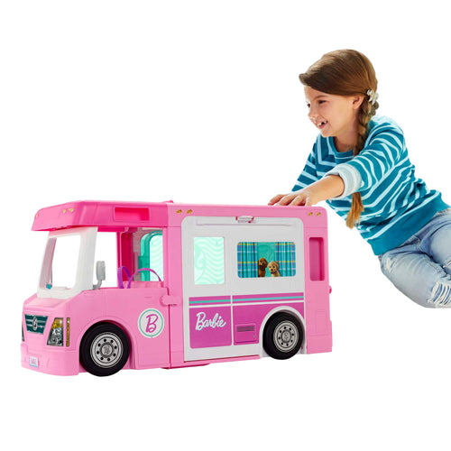 Barbie Camper, Doll Playset With 50 Accessories, Truck, Boat And House, 3-In-1 Dream Camper, Barbie product photograph published by Mattel