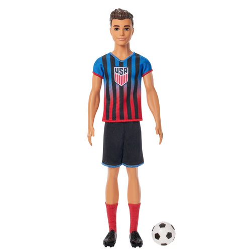 Barbie Careers Ussf Soccer Fashion Ken Doll Dressed in Removable Sport Outfit, Barbie product photograph published by Mattel
