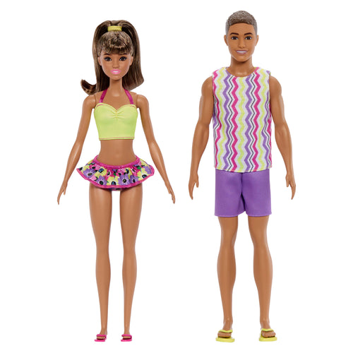 Barbie Style Barbie And Ken Fashion Dolls Set With Beach Inspired Looks And Accessories, Barbie product photograph published by Mattel