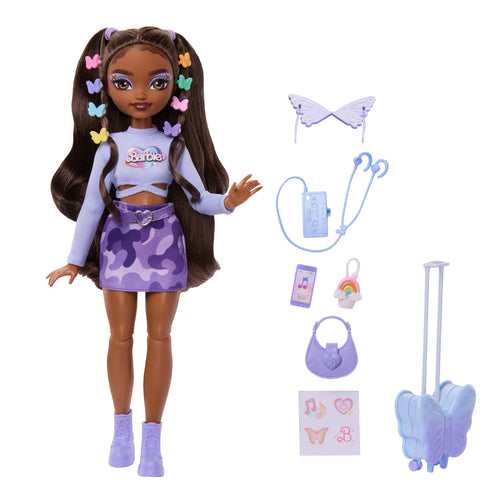 Barbie Dream Besties Weekend Getaway Brooklyn Fashion Doll With 7 Travel Themed Accessories, Barbie product photograph published by Mattel