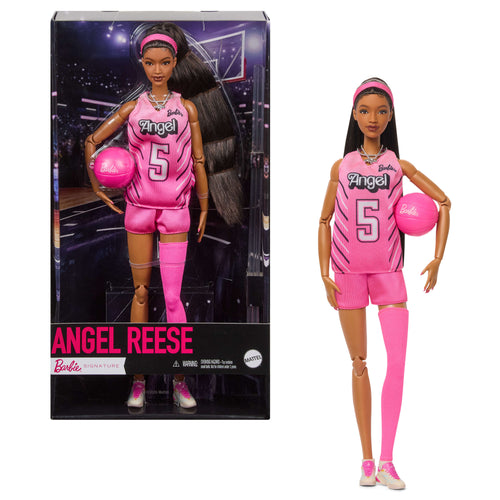 Angel Reese Barbie Doll, Barbie Signature, Fashion Doll With Pink Basketball Uniform, Barbie product photograph published by Mattel