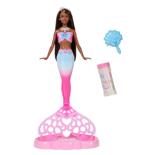 Barbie Bubble Sparkle Mermaid Doll With Bubble-Making Feature, Includes Bubble Solution & Hairbrush, Barbie product photograph published by Mattel