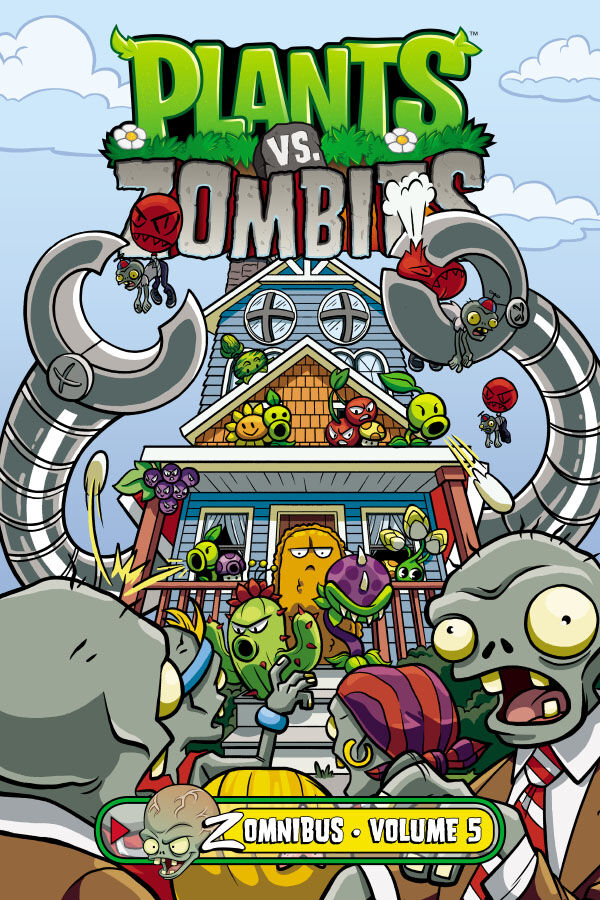Cover of Plants vs. Zombies Zomnibus Volume 5 HC, published by Dark Horse