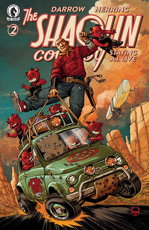 Cover of Shaolin Cowboy: Staying A.I.Live #2 (Dave Johnson Variant Cover), published by Dark Horse