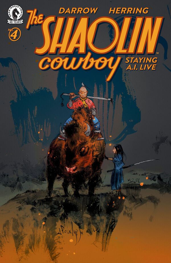 Cover of Shaolin Cowboy: Staying A.I.Live #4 (Nicolas Nemiri Variant Cover), published by Dark Horse