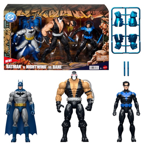 DC Premier Batman & Nightwing vs Bane Pack 6.5 Inch Scale Action Figures, Accessories, DC product photograph published by Mattel