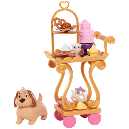 Disney Princess Enchanted Stories Belle Tea Set W/ Cart, Friends & 13 Accessories, Inspired By Movie, Disney product photograph published by Mattel