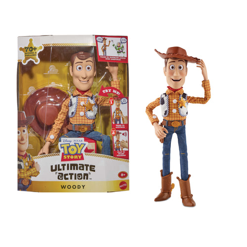Disney And Pixar Toy Story 5 Ultimate Action Woody Figure, Simple & Animated Mode, 16 Inch Posable, Disney product photograph published by Mattel