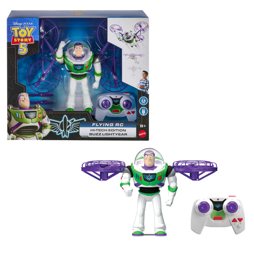 Disney And Pixar Toy Story 5 Flying RC Hi-Tech Edition Buzz Lightyear Action Figure Remote Controlled, Disney product photograph published by Mattel