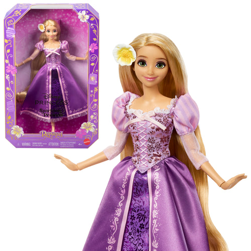 Disney Princess Sparkling Princess Series Rapunzel Fashion Doll W/ Removable Dress & Hair Accessory, Disney product photograph published by Mattel