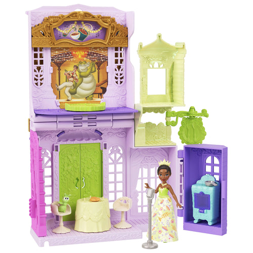 Disney Princess Tiana's Palace Restaurant Small Doll Playset With Friend, Furniture & Accessories, Disney product photograph published by Mattel