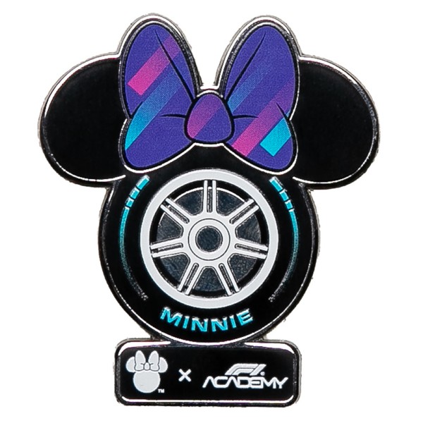 Disney X F1 Academy Minnie Mouse Icon Pin, Mickey and Friends collectible pin, Disney Store product photograph