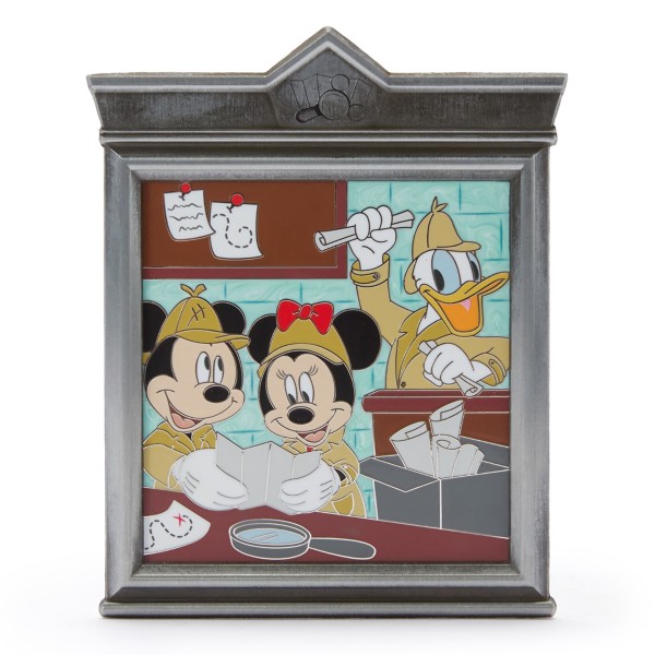 Mickey Mouse and Friends Disney Daring Detectives Jumbo Pin Limited Edition, Mickey and Friends collectible pin, limited edition Disney pin, Disney Store product photograph