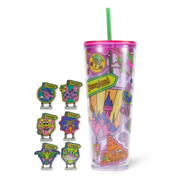 Disneyland 24 oz. Starbucks Tumbler with Mystery Pin Blind Pack 2 pc., mystery Disney pin, Disney Store product photograph
