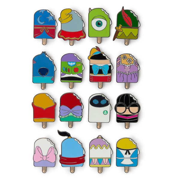 Disney Ice Cream Series 2 Mystery Pin Pouch Blind Pack 5 pc., mystery Disney pin, Disney Store product photograph