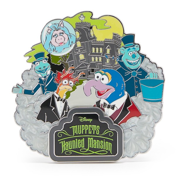Muppets Haunted Mansion Cast Mini Jumbo Pin Limited Edition, The Muppets collectible pin, limited edition Disney pin, Disney Store product photograph
