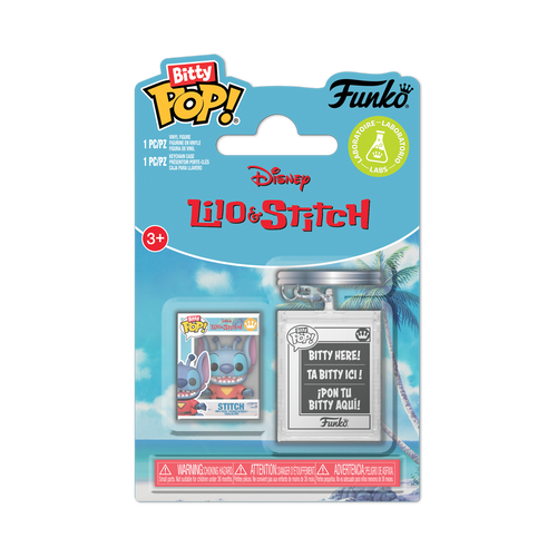 Bitty Pop! & Accessories Stitch & Keychain, Disney Bitty Pop! vinyl figure, Funko product render