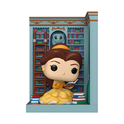 Pop! Nooks Belle in Library, Disney Pop! Nooks vinyl figure, Funko product render