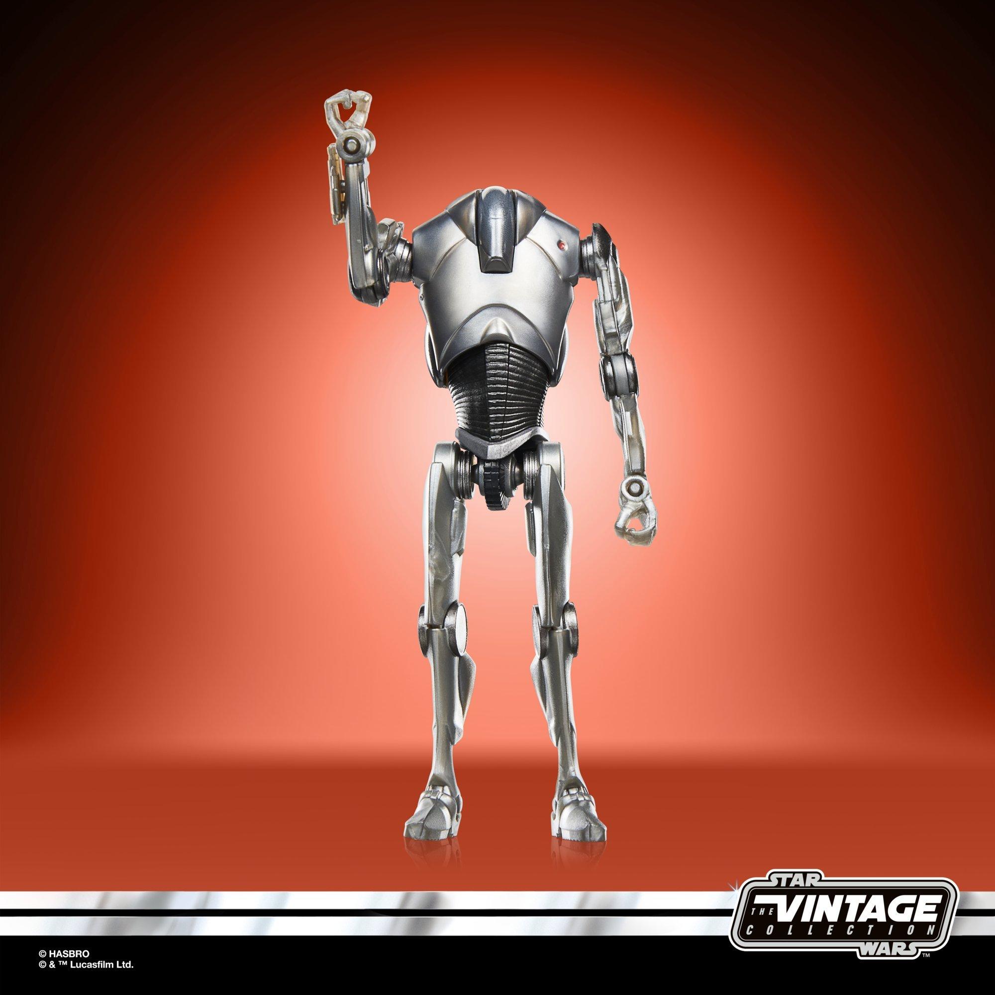 STAR WARS The Vintage Collection Super Battle Droid, STAR WARS: Attack of the Clones, Star Wars: The Vintage Collection figure, Hasbro Pulse product photograph