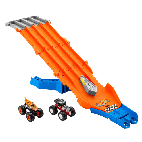 Hot Wheels Monster Trucks Sharks vs Dinos Racedown Destruction Track Set & 2 1:64 Scale Toy Trucks, Hot Wheels product photograph published by Mattel