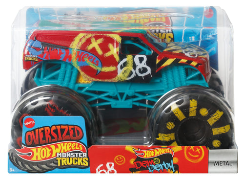 Hot Wheels Monster Trucks, Oversized Monster Truck in 1:24 Scale, Hot Wheels product photograph published by Mattel
