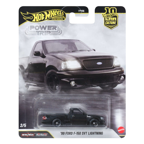 Hot Wheels Car Culture Premium 1:64 Scale Die-Cast ’99 Ford F150 Svt Lightning, Power Trip Truck, Hot Wheels product photograph published by Mattel