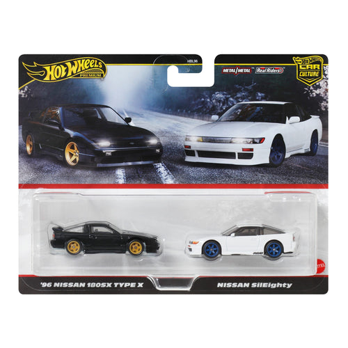 Hot Wheels Premium Car Culture 2-Pack '96 NISSAN 180SX TYPE X & NISSAN SilEighty, Hot Wheels product photograph published by Mattel Creations