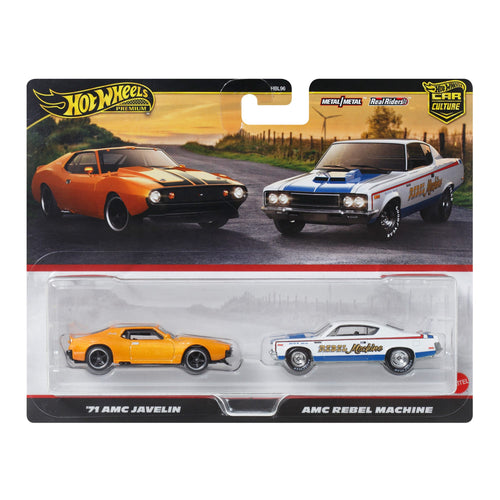 Hot Wheels Premium Car Culture 2-Pack '71 AMC Javelin & AMC Rebel Machine, Hot Wheels product photograph published by Mattel Creations