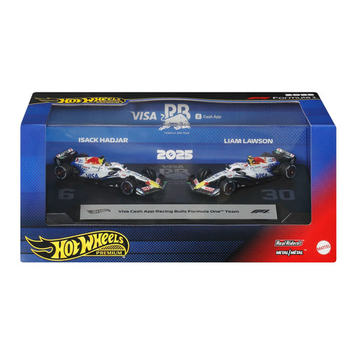 Hot Wheels Premium Visa Cash App Racing Bulls 2025 Formula 1® Team #30 & Team #6, Mattel Creations product photograph