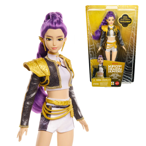 KPop Demon Hunters HUNTR/X Rumi “Golden” Singing Doll in Removable Outfit & 5 Posable Joints, KPop Demon Hunters product photograph published by Mattel