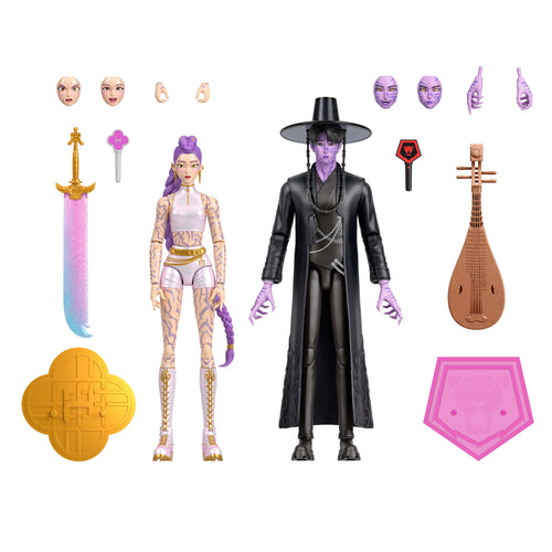 KPop Demon Hunters Rumi & Jinu Final Battle Action Figure Set, 4 Accessories, Swappable Hands & Faces, KPop Demon Hunters product photograph published by Mattel