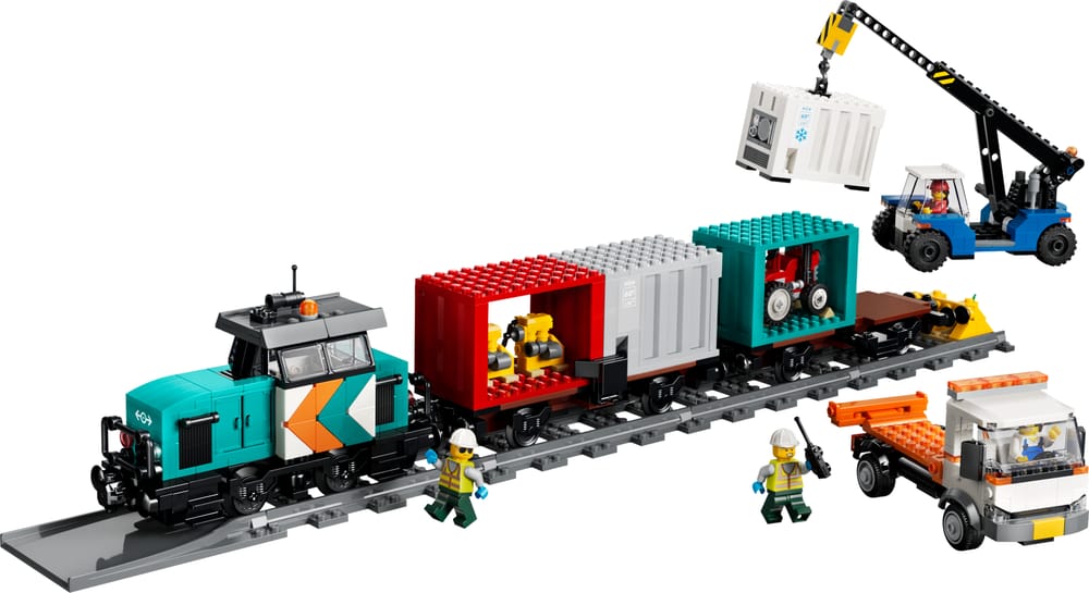 LEGO City set 60509 Harbor Freight Train with Crane & Truck, 803 pieces, LEGO product photograph