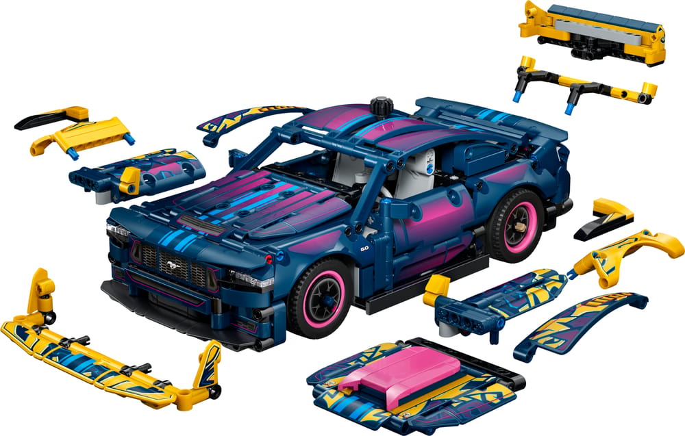 LEGO Technic set 42236 Custom Garage Ford Mustang GT Car, 973 pieces, LEGO product photograph