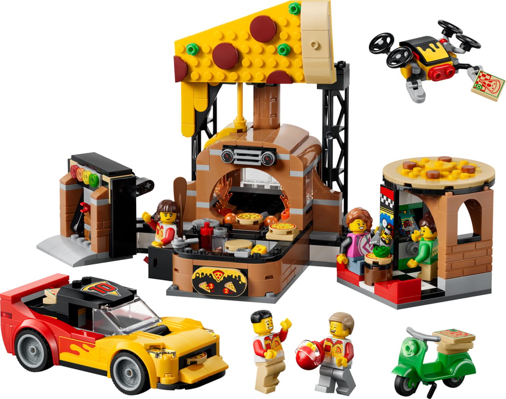 LEGO City set 60496 Pizza Delivery Experience with Vehicles, 494 pieces, LEGO product photograph