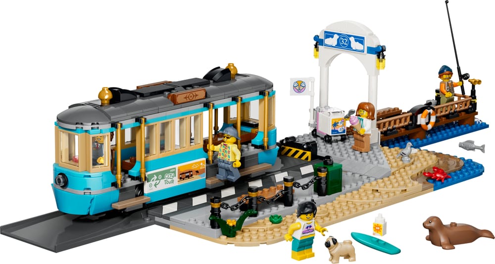 LEGO City set 60506 Classic Beach Streetcar, 693 pieces, LEGO product photograph