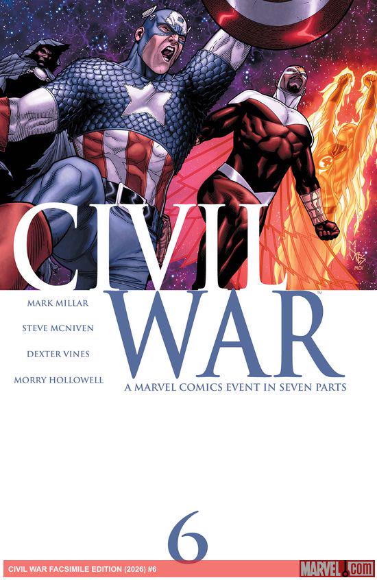Cover of Civil War #6 Facsimile Edition #6, published by Marvel