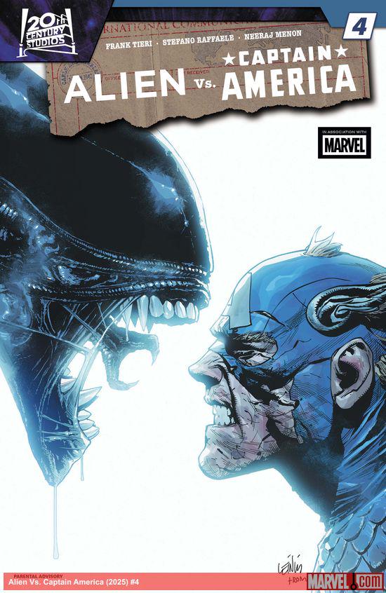 Cover of Alien Vs. Captain America #4, published by Marvel