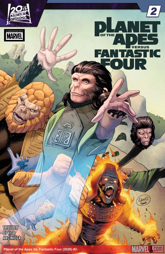 Cover of Planet Of The Apes Vs. Fantastic Four #2, published by Marvel